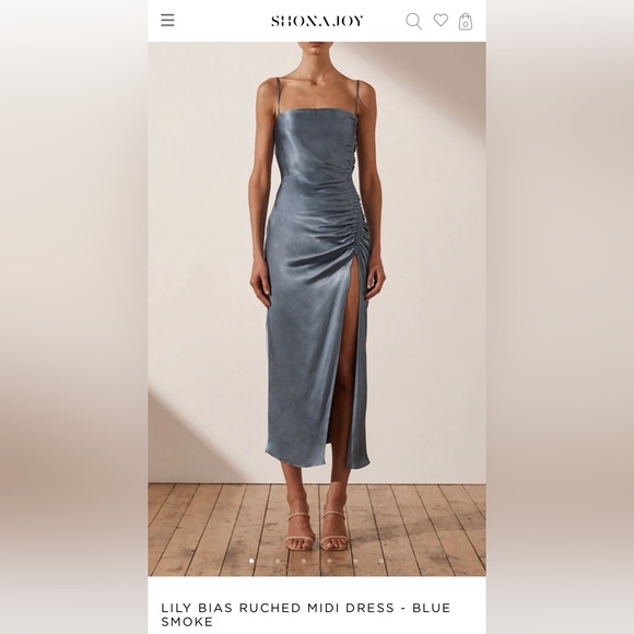 NWT - Shona Joy - LILY BIAS RUCHED MIDI DRESS - TUMERIC - Picture 7 of 7